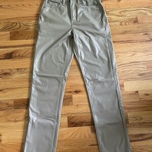 Faux Leather Straight Pants